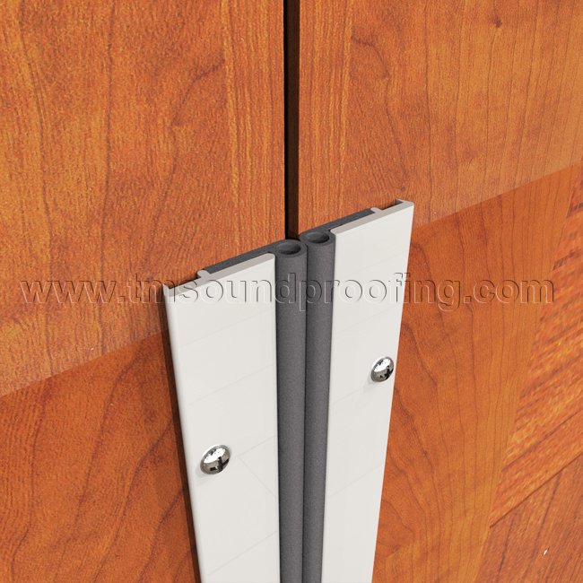 Surface Mounted Astragal with Neoprene Seal for soundproofing Double